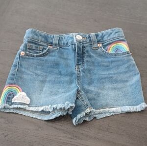 Cat & Jack Blue Denim Shorts with Rainbow Patches